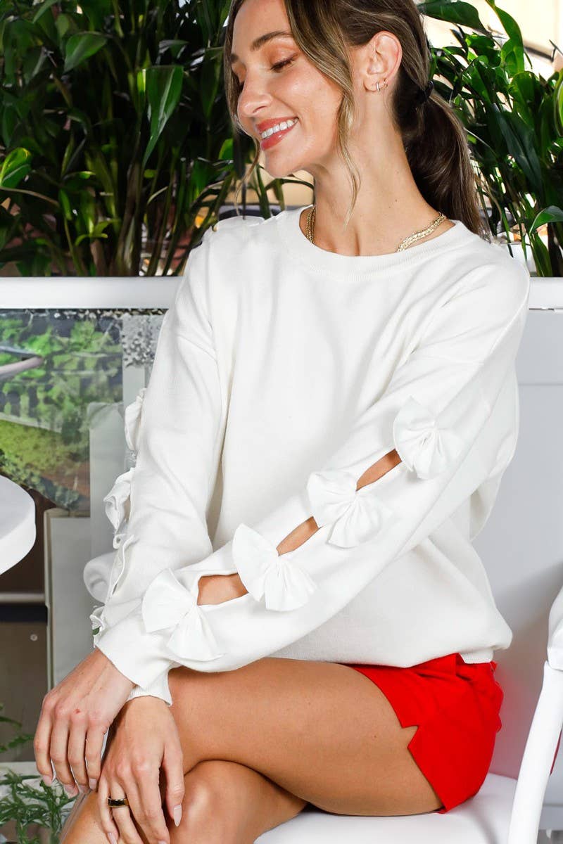 Bow Embellished Sweater