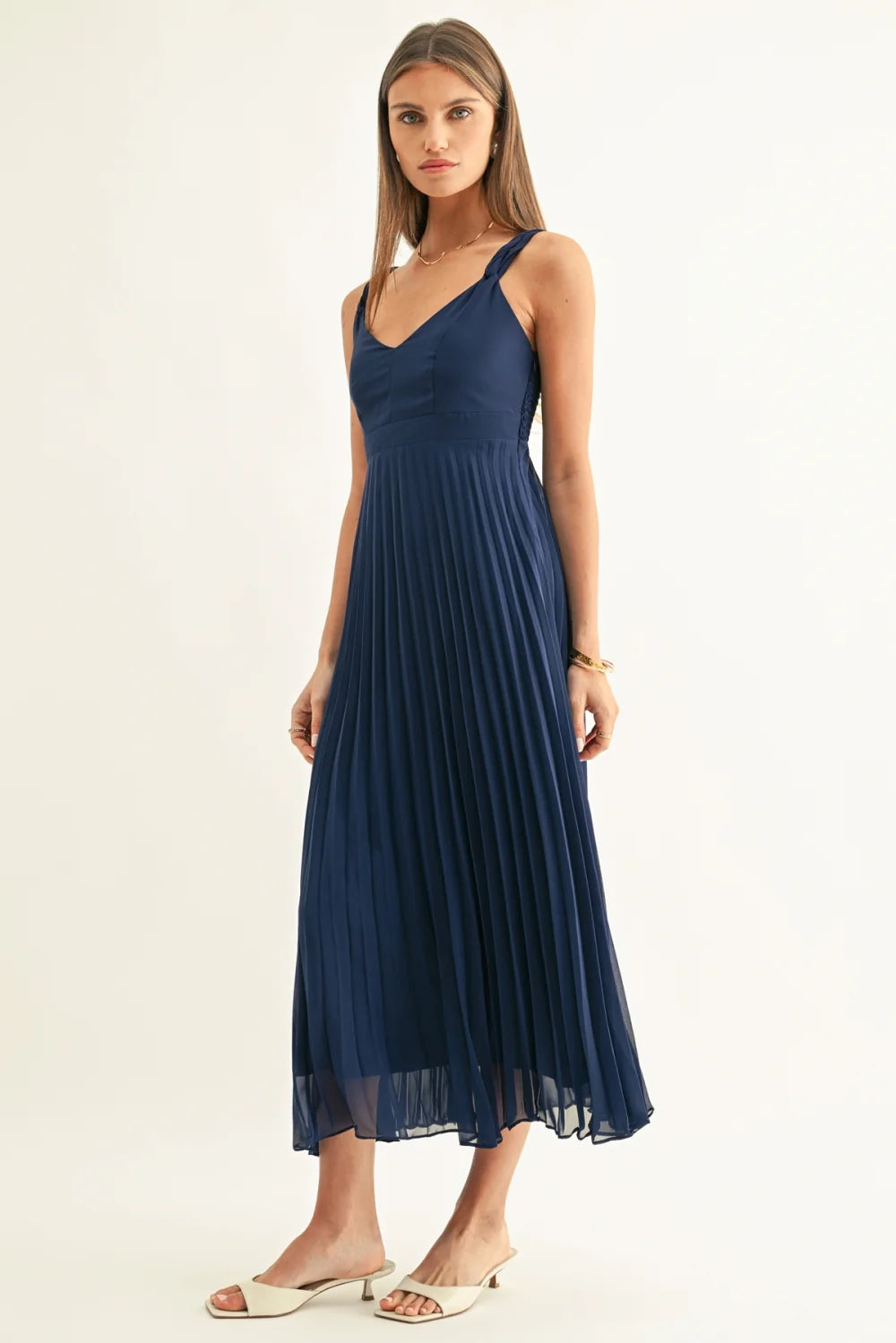 Jilian Pleated Maxi Dress