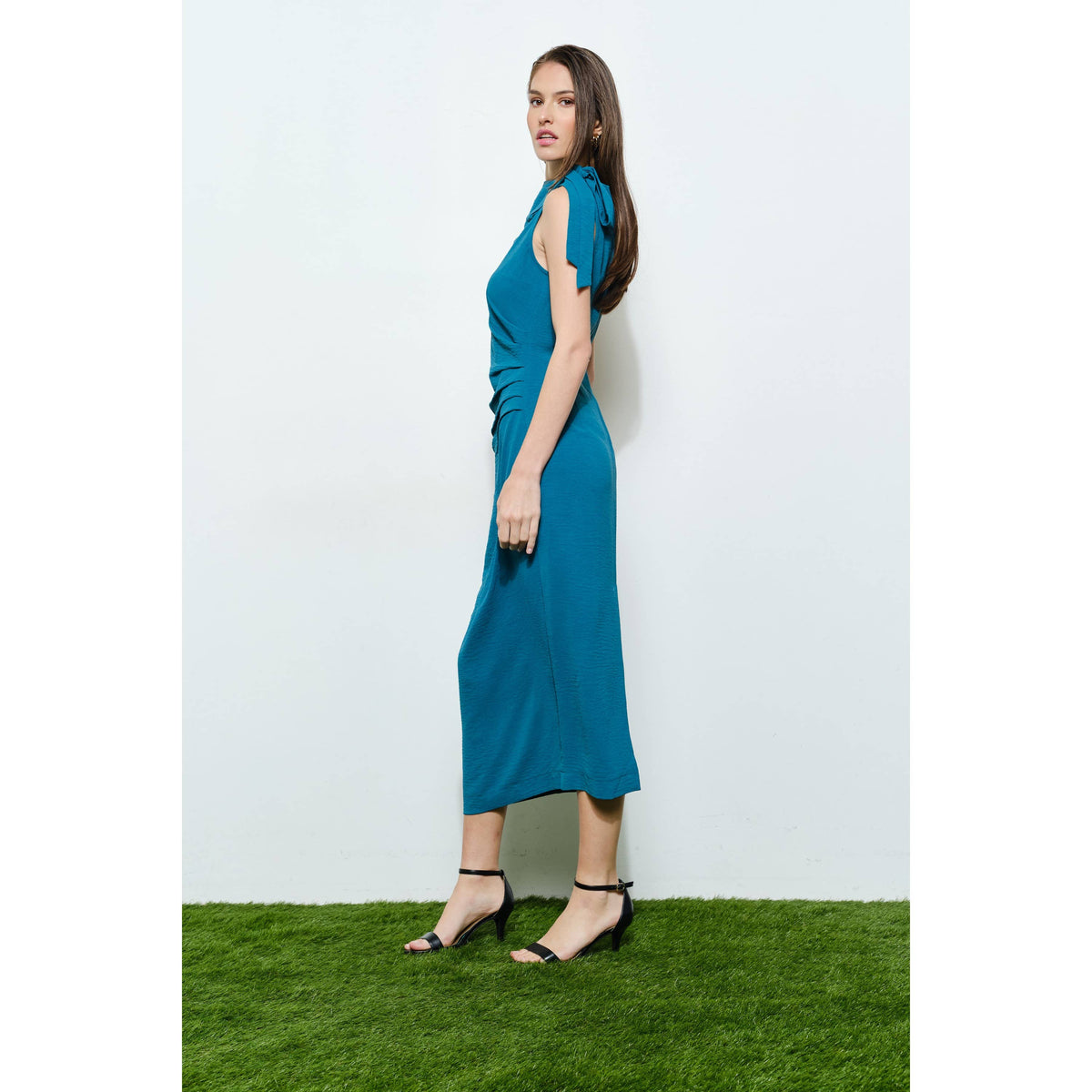 Linen Boat Neck Dress