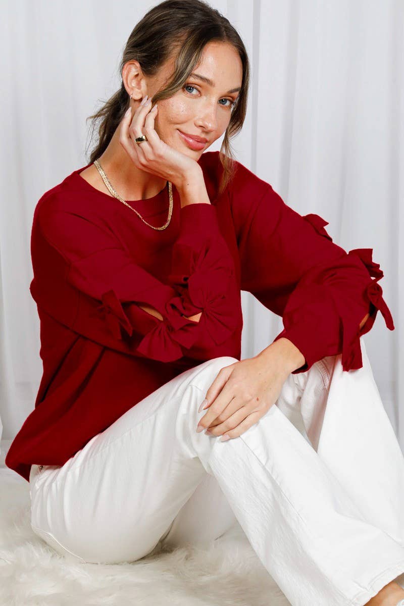 Bow Embellished Sweater