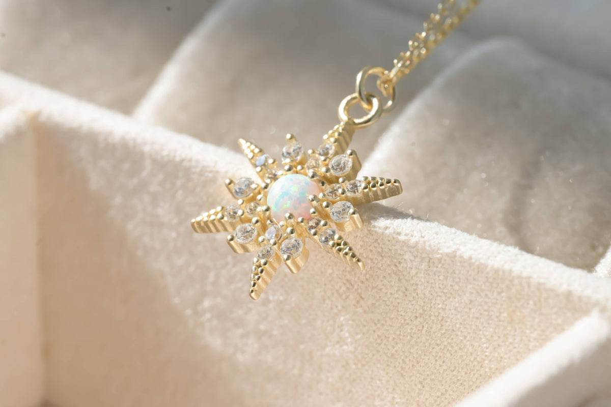Opal Star Burst Necklace