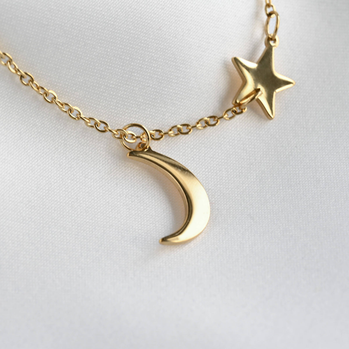 Moon and Star Necklace