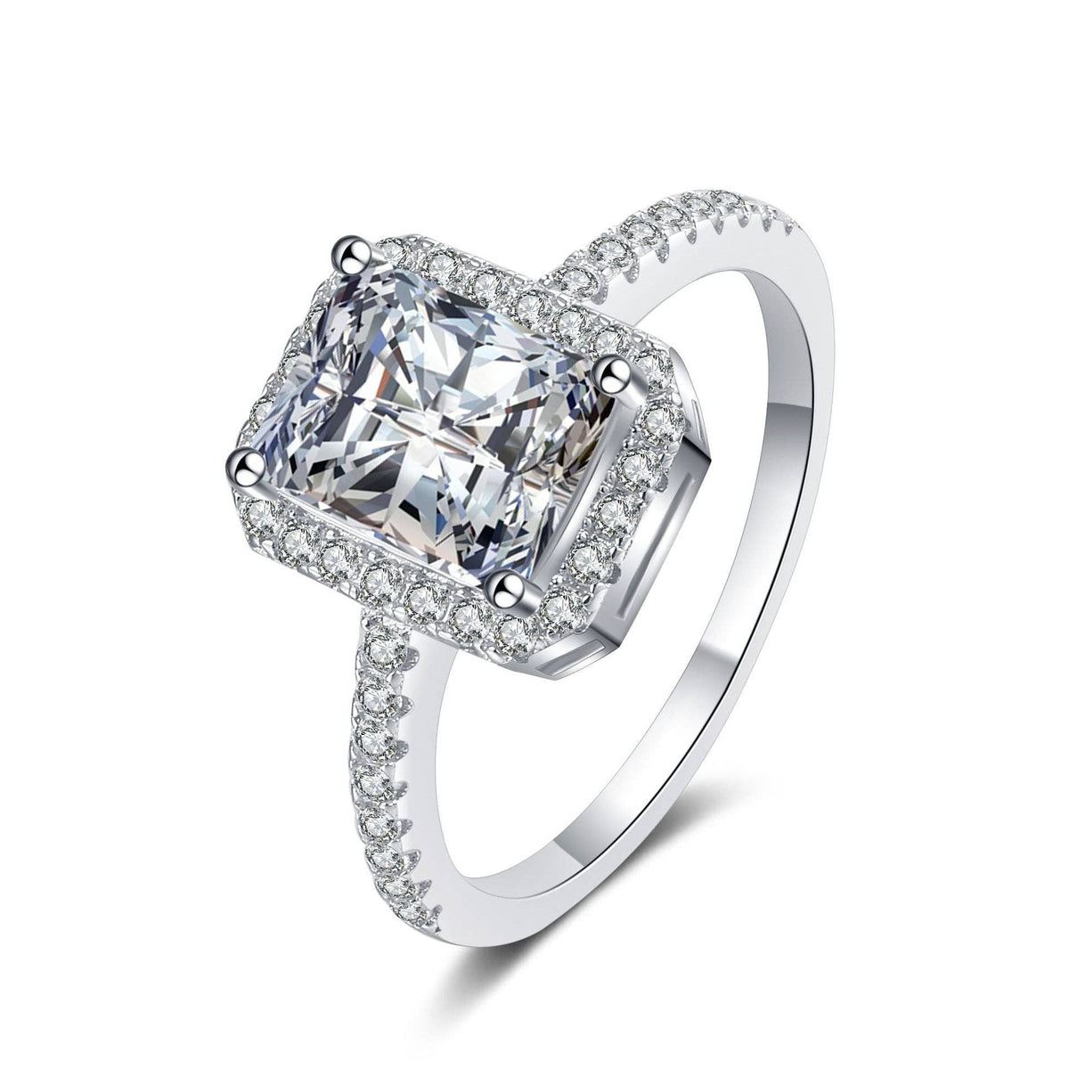 Sugar Cube Moissanite Ring