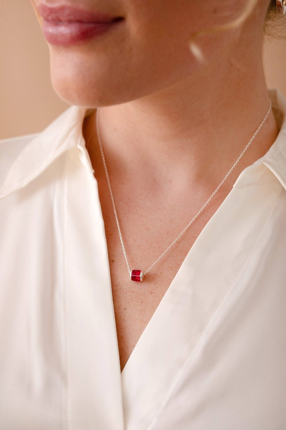 July Birthstone Precious Pendant Necklace