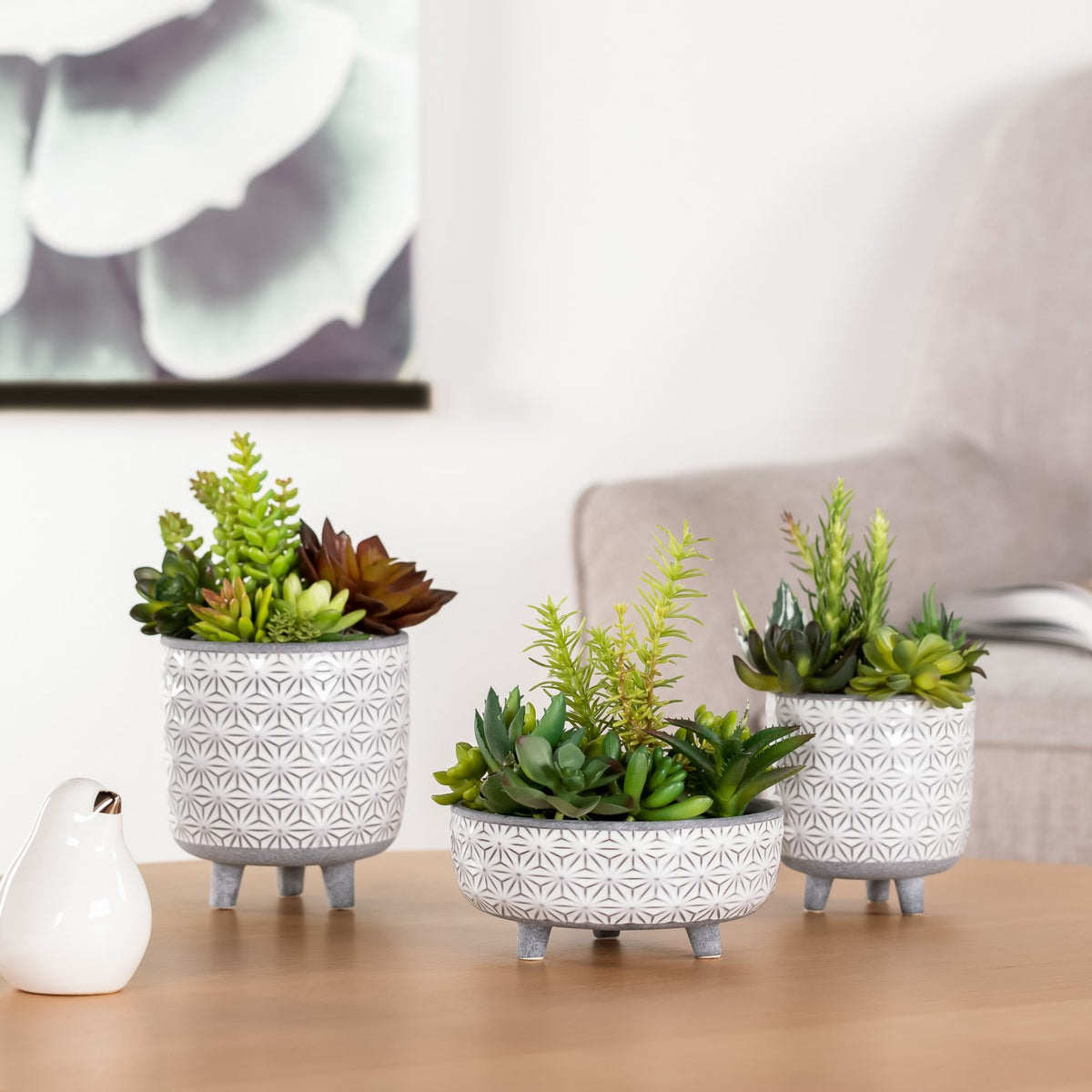 Star White 5.25x6&quot; Footed Planter