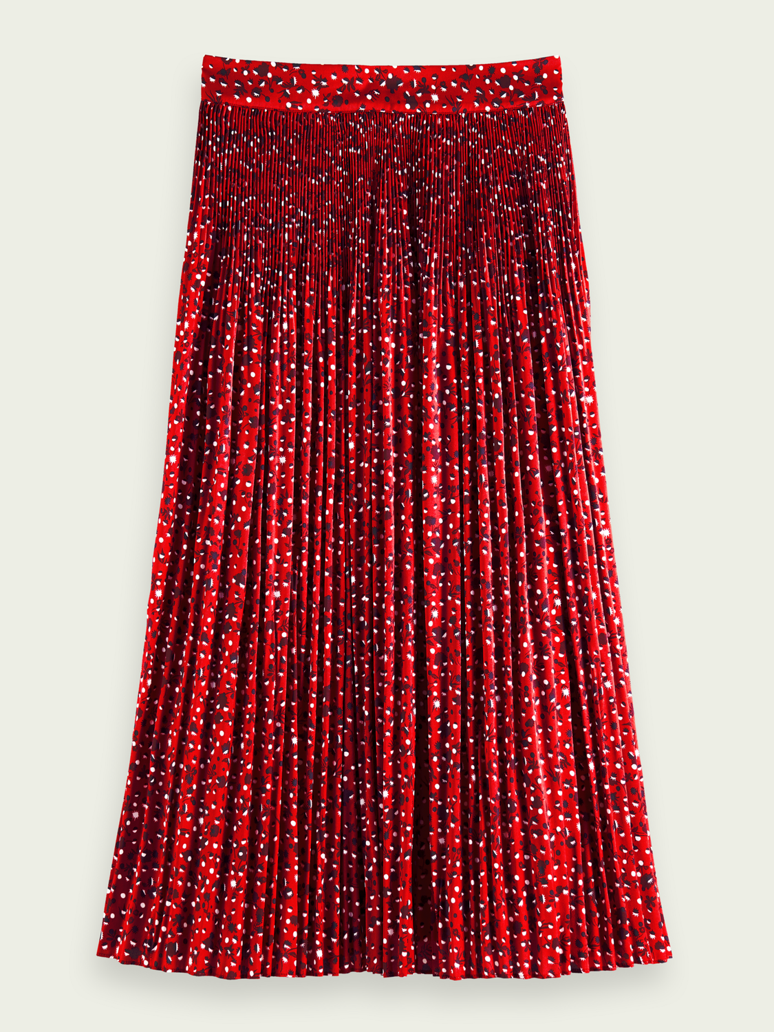 Pleated printed Maxi Skirt